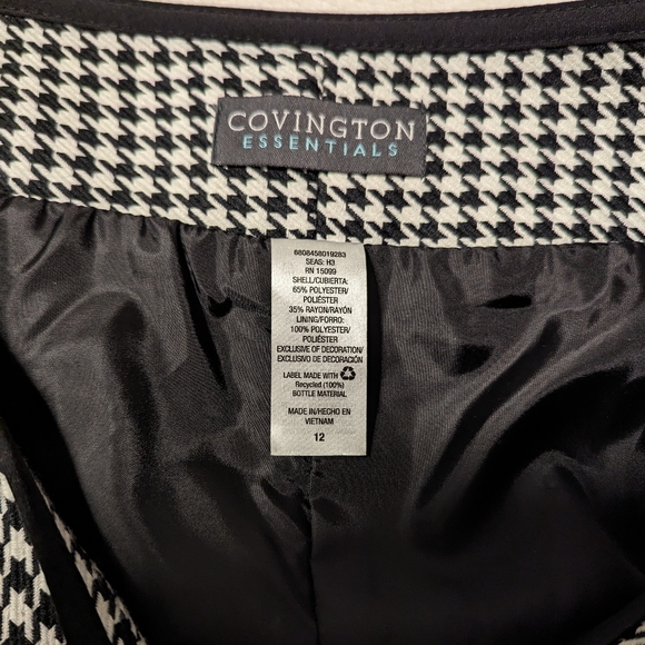 Covington Essentials skirt. Weave houndstooth pattern with side Zipper. - Picture 2 of 4